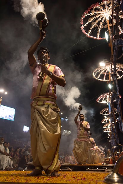 Ganga Aarti en Varanasi.