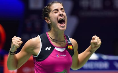 Marín, tras ganar el Abierto de China.