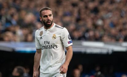 Daniel Carvajal durante el partido de octavos ante el Ajax.