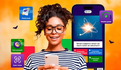 Chica utilizando la plataforma Kahoot!