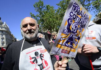 Ambiente en la manifestación del Primero de Mayo en Valencia en 2016.