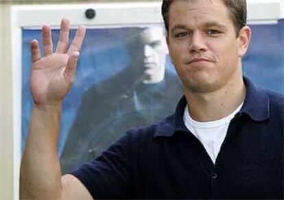 El actor estadounidense, durante la presentación en Madrid de la segunda parte de <i>El mito de Bourne</i>.