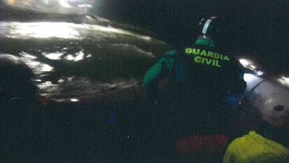 Fotograma extraído del vídeo que grabo un guardia civil instantes antes de que él y sus compañeros fueran embestidos por una narcolancha en el puerto de Barbate el pasado febrero.