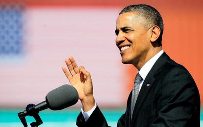El presidente Obama durante un discurso en Nueva Orleans. 