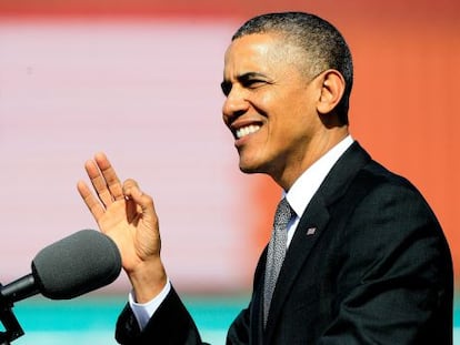 El presidente Obama durante un discurso en Nueva Orleans.