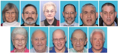 Las víctimas de la matanza de Pitsburgh. En la fila de arriba, desde la izquierda: Joyce Fienberg, Richard Gottfried, Rose Mallinger, Jerry Rabinowitz, Cecil Rosenthal y David Rosenthal. Abajo: Bernice Simon, Sylvan Simon, Dan Stein, Melvin Wax, e Irving Younger.