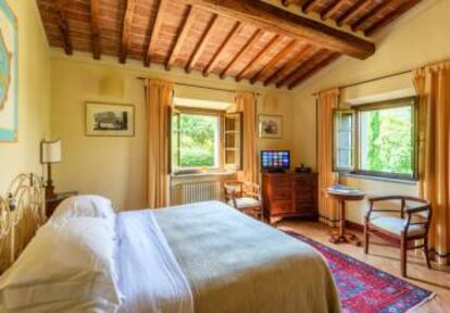 Habitación de Casa Portagioia, en Castiglioni Fiorentino (Italia).