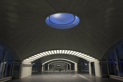 Aspecto de la ampliación de la terminal de los trenes AVE en la estación de Atocha de Madrid.