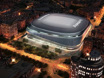 Artist's impression of the new-look Santiago Bernabéu stadium.