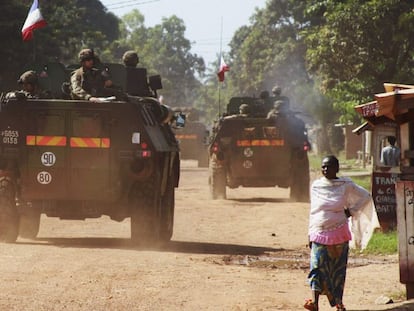 Militares franceses em Bangui, capital da República Centro-Africana.