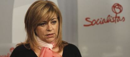 La vicesecretaria general del PSOE, Elena Valenciano, en una rueda de prensa. 