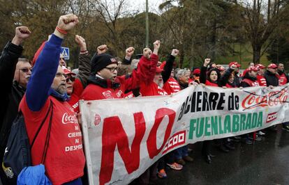 Concentraci&oacute;n en apoyo a los trabajadores de la embotelladora de Coca-Cola en el Parque del Oeste de Madrid.