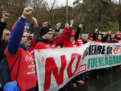 Concentraci&oacute;n en apoyo a los trabajadores de la embotelladora de Coca-Cola en el Parque del Oeste de Madrid.