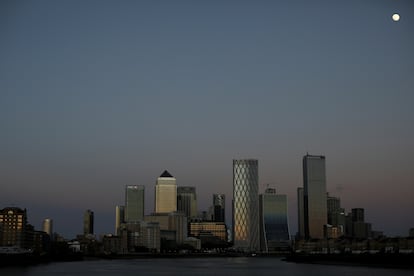 El distrito financiero de Canary Wharf en Londres, Reino Unido.