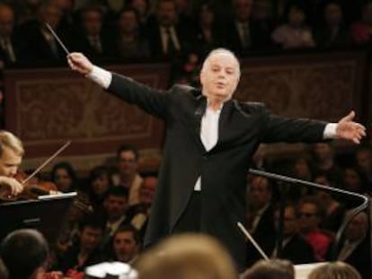 Daniel Barenboim durante unconcierto de A&ntilde;o Nuevo de la Filarm&oacute;nica de Viena. 