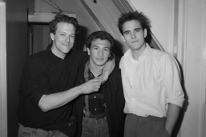 Mickey Rourke, Ray Mancini y Matt Dillon, en 1985.