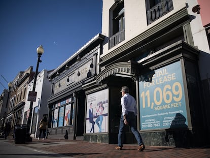 Empty stores in downtown Washington.