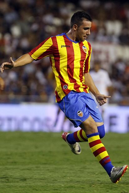 Alcácer, durante el partido ante el Roma.