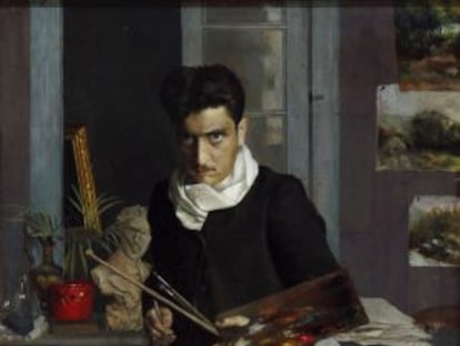 Detalle de la obra ‘Autorretrato de joven’, de Julio Romero de Torres.