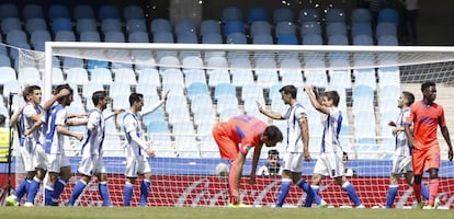 Vela celebra su gol al Granada