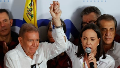 Edmudo González Urrutia y la líder opositora venezolana, María Corina Machado.