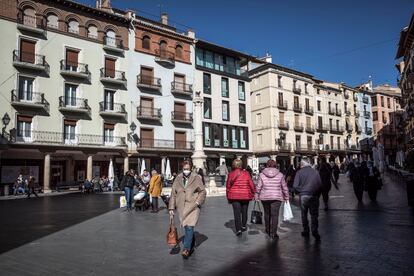 La plaza del Torico del Teruel, este jueves. 