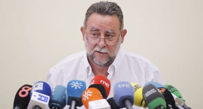 Francisco Fernández, secretario general de UGT Andalucía, en rueda de prensa el pasado agosto.