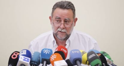 Francisco Fern&aacute;ndez, secretario general de UGT Andaluc&iacute;a, en rueda de prensa el pasado agosto.