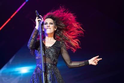 Malú, en un concierto en el WiZink Center de Madrid, el 14 de diciembre de 2018. 