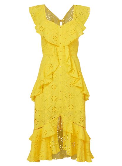 Vestido de algodón de Alice McCall con volantes a la venta en intermix.com (377,87 euros).
