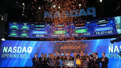 Estreno de Abengoa en el Nasdaq el pasado octubre.