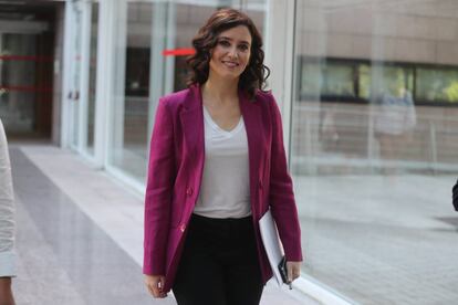  Pleno de la Asamblea de Madrid. En la imagen, la candidata popular Isabel Díaz Ayuso. 