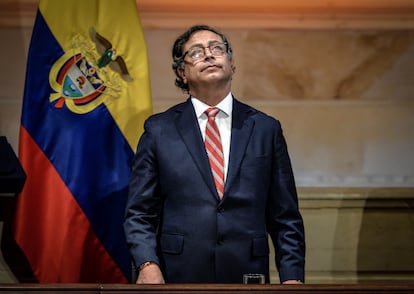 Gustavo Petro, en la apertura del periodo de sesiones del Congreso de Colombia, el pasado 20 de julio.