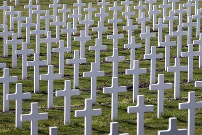 Cruces en el cementerio francés de Douaumont por los caídos en la Primera Guerra Mundial. 30 de marzo 2014.