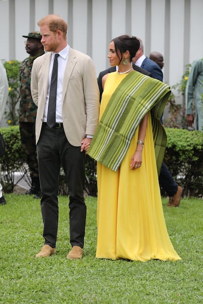 Henry of England and Meghan Markle in Lagos. 