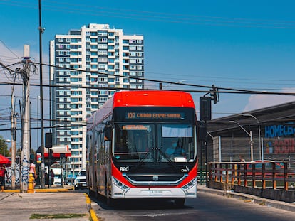 Electric bus in Santiago, Chile.