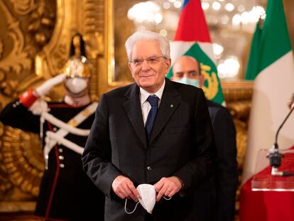 El presidente de la República italiana, Sergio Mattarella, este viernes, en Roma.