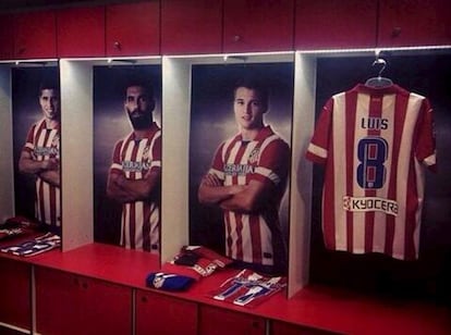 Vestuario del Atlético antes del partido