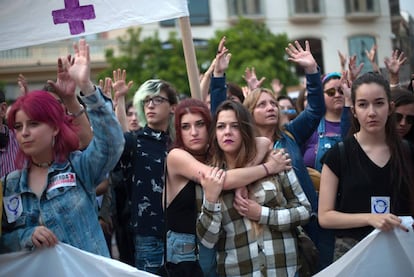 Recent demonstration in Málaga in the wake of the Running of the Bulls rape trial sentence.