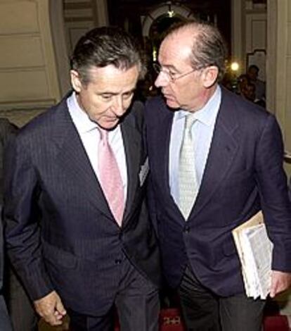 Miguel Blesa y Rodrigo Rato, ayer en unas jornadas.