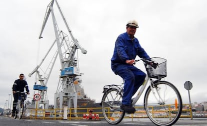 Trabajadores en las instalaciones de Navantia en Ferrol