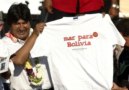 Evo Morales en la Cumbre de Pueblos Iberoamericanos, en Santiago de Chile.