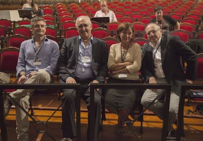 De izquierda a derecha: Juan José Negro, Manuel de León, Carmen Castresana y Juan Lerma, en Santa Cruz de La Palma.