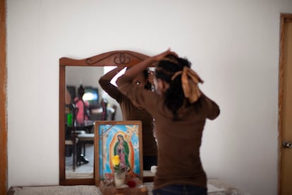 Una mujer, procedente de la Repblica Democrtica del Congo, en un albergue en Piedras Negras (Coahuila, Mxico), a la espera de la resolucin de su solicitud de asilo para entrar en Estados Unidos, en septiembre de 2018.