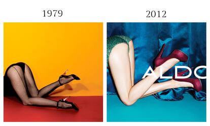 El siempre provocativo Guy Bourdin captur esta imagen para una campa?a de Charles Jourdan en la primavera de 1979. El a?o pasado, la firma Aldo opt por una postura similar para la campa?a oto?al que fotografi el no menos osado Terry Richardson.