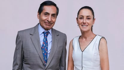 Rogelio Ramírez de la O y Claudia Sheinbaum, en una reunión el 4 de junio 2024.