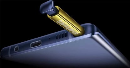 Stylus S Pen de Samsung en un smartphone de la gama Galaxy Note