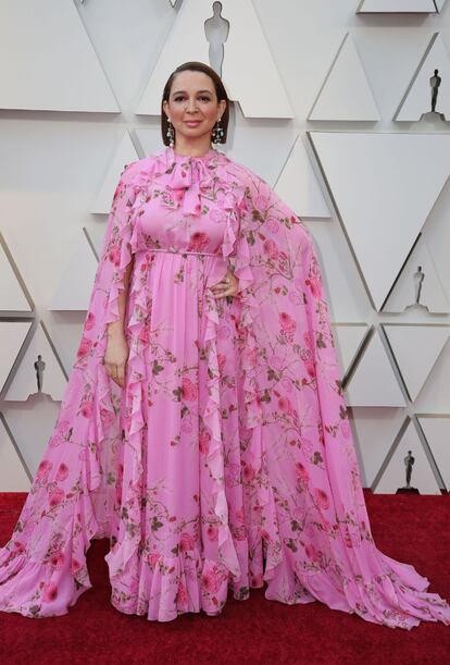 A atriz e comediante Maya Rudolph ao chegar para a cerimônia de entrega dos prêmios Oscar 2019. Ela apresentou uma das categorias premiadas. 