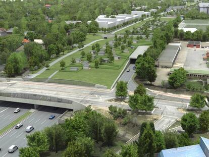 Recreación del soterramiento de la A7 encargado a Hochtief en Hamburgo (Alemania).