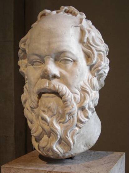 Busto en mármol de Sócrates (siglo I). Museo del Louvre.